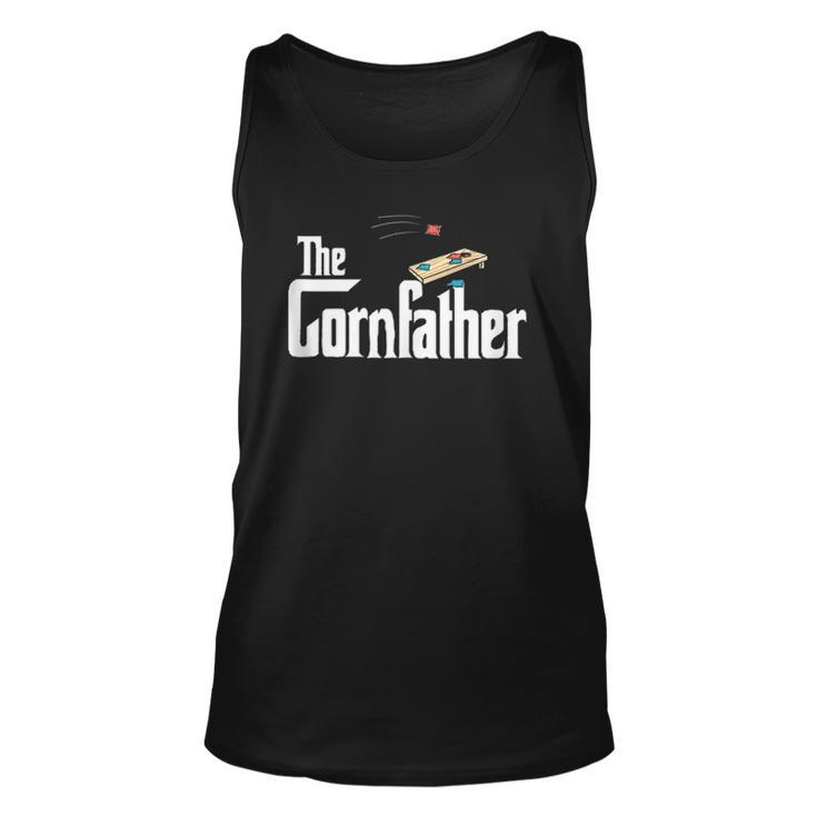 Mens Funny Cornhole The Cornfather Funny Fathers Gift Unisex Tank Top