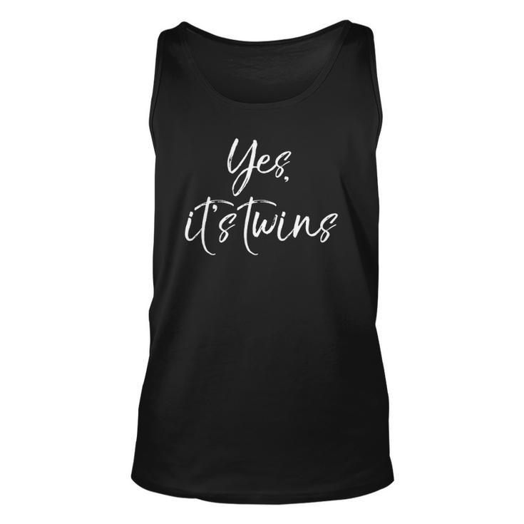 Mens Funny Pregnancy Announcement Quote Cute Yes Its Twins  Unisex Tank Top