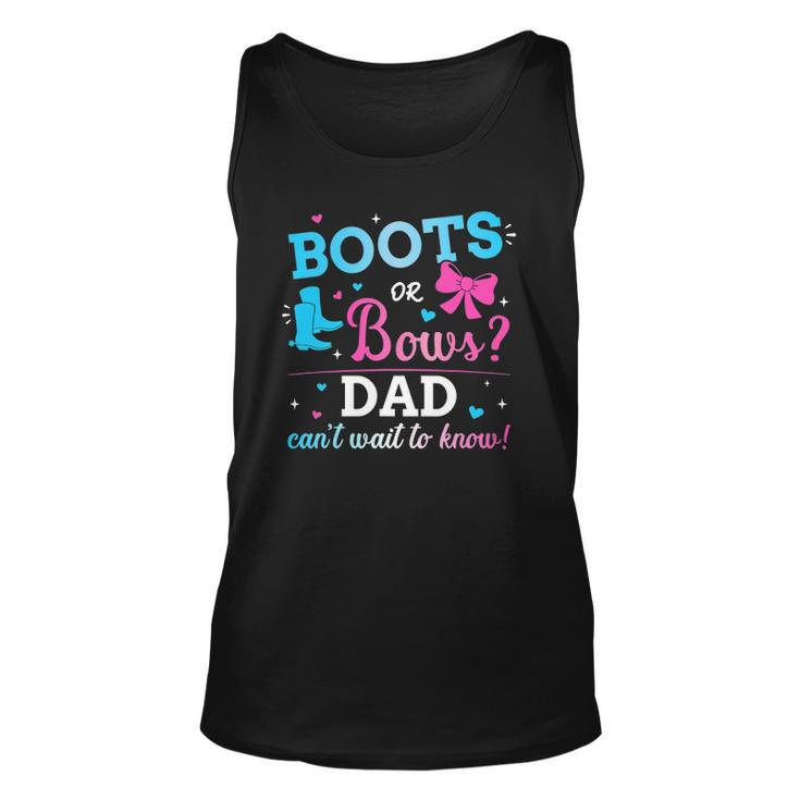 Mens Gender Reveal Boots Or Bows Dad Matching Baby Party Unisex Tank Top