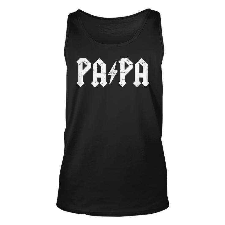 Mens Hard Rock Dad - Papa Lightning Bolt Unisex Tank Top