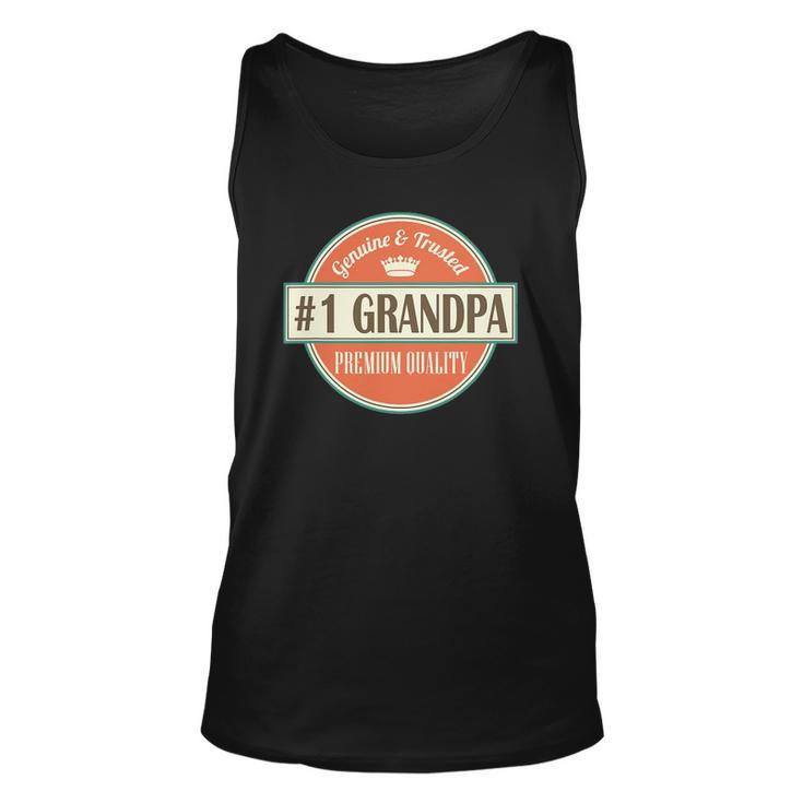 Mens Number 1 Grandpa 1 Grandfather Fathers Day Gift Unisex Tank Top