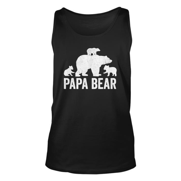Mens Papa Bear Fathers Day Grandad S Fun 3 Cub Kid Grandpa Unisex Tank Top