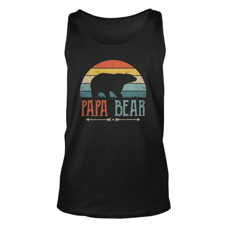 Mens Papa Bear Vintage Daddy Fathers Day Retro Dad Unisex Tank Top