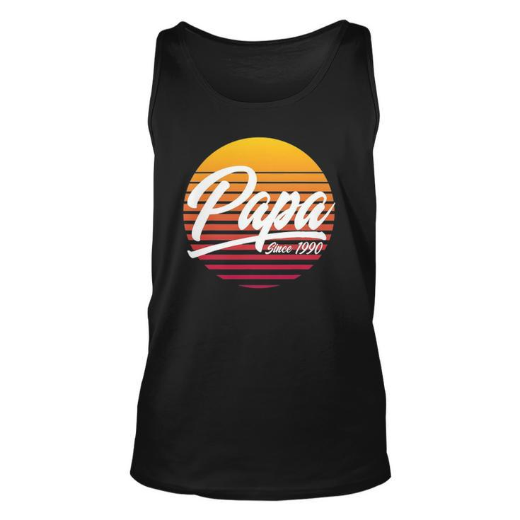 Mens Papa Since 1990 31St Birthday 31 Years Fathers Day Unisex Tank Top