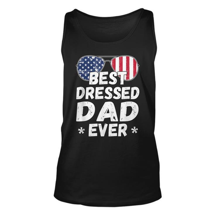Mens Patriotic Dad  - Best Dad Ever 4Th Of July American Flag  Unisex Tank Top