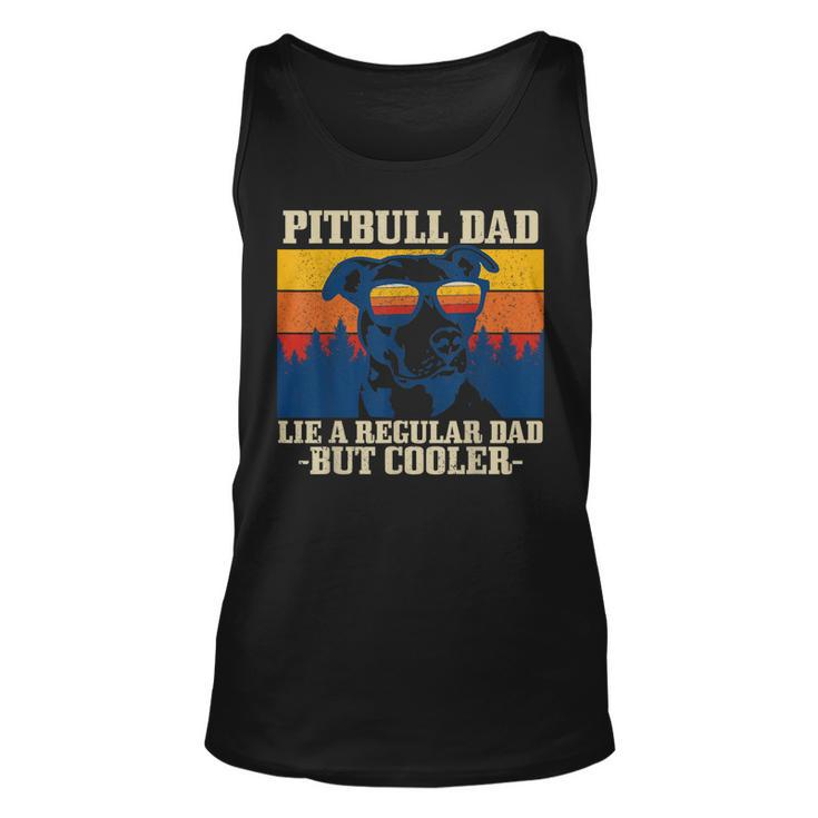 Mens Pitbull Dad Vintage Funny Dog Fathers Day Pitbull Unisex Tank Top