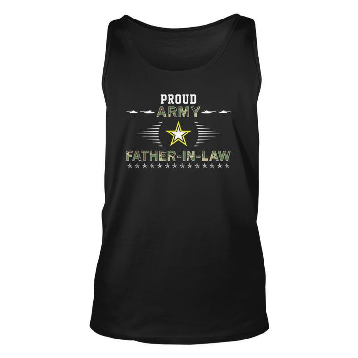 Mens Proud Army Father-In-Law Camouflage Graphics Army Unisex Tank Top