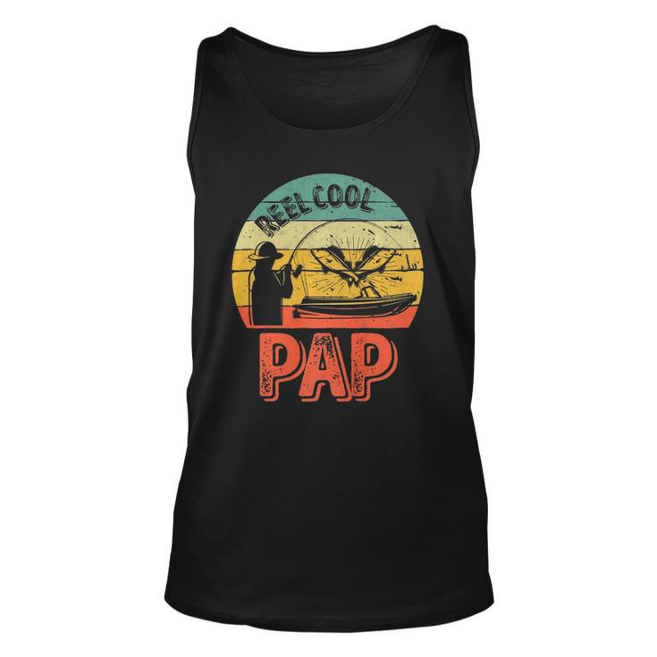 Mens Reel Cool Pap  Fisherman Christmas Fathers Day  Unisex Tank Top