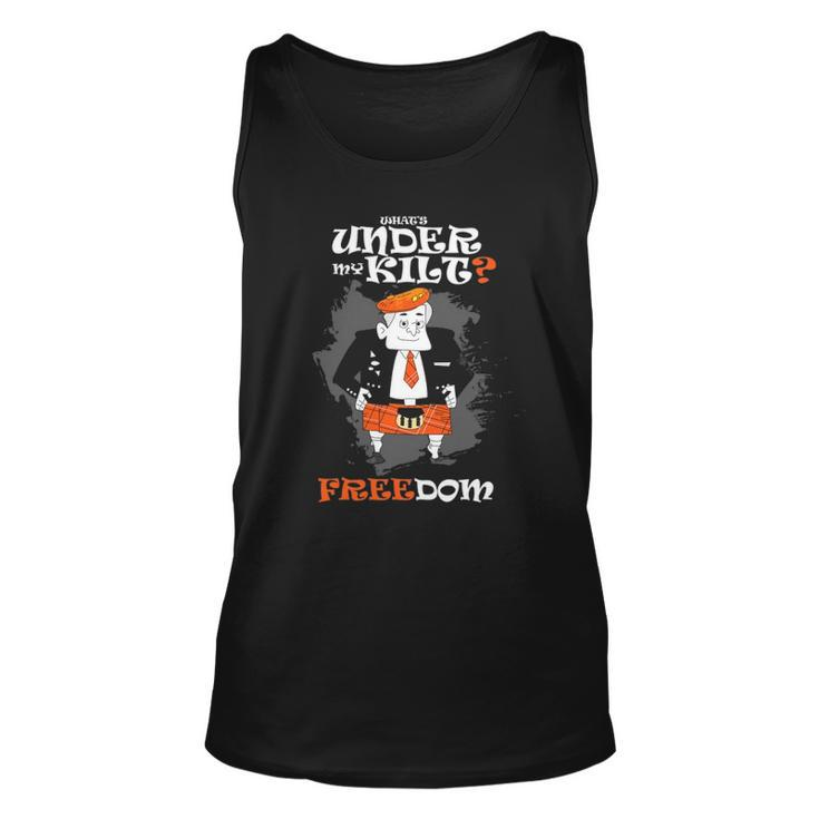 Mens Whats Under My Kilt Freedom Funny Unisex Tank Top