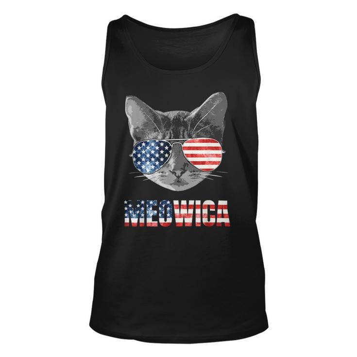 Meowica Funny Cat Patriotic Usa Shirt American Flag  544 Trending Shirt Unisex Tank Top