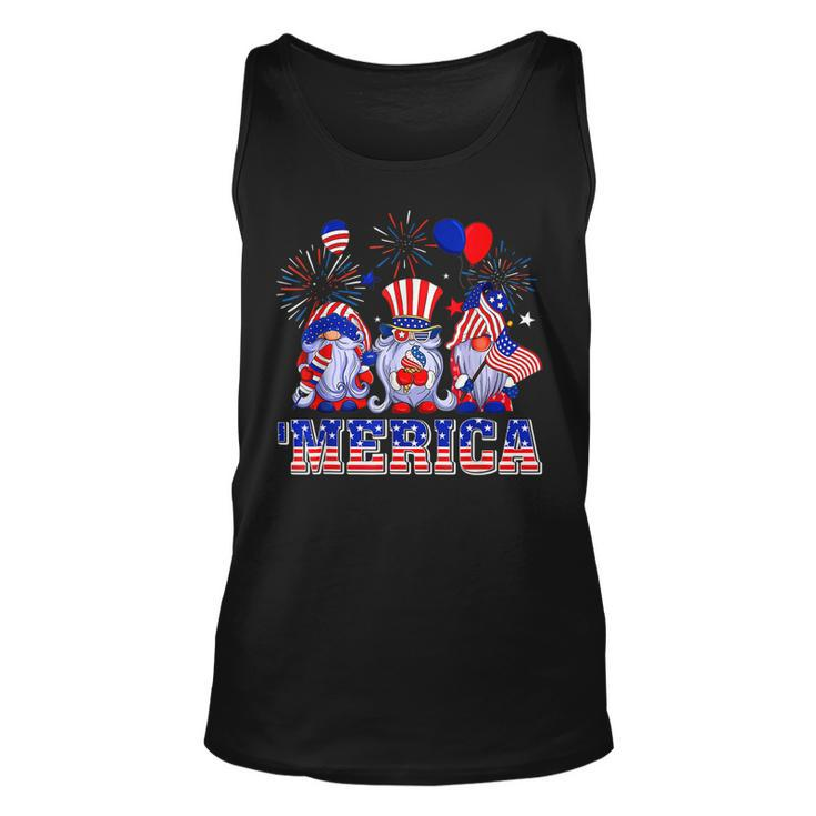 Merica Gnomes Happy 4Th Of July Us Flag Independence Day  Unisex Tank Top