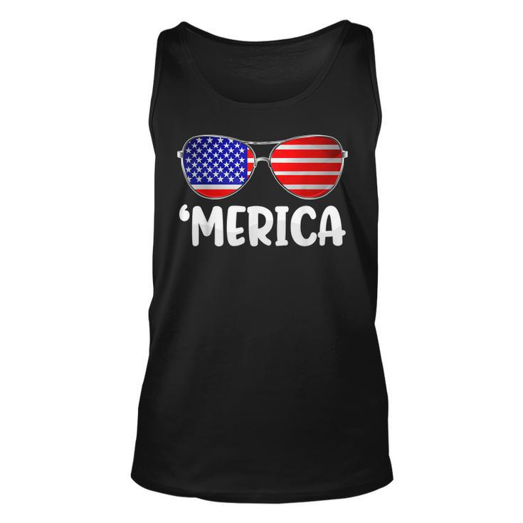 Merica Sunglasses 4Th Of July Boys Girls Men Women Usa Flag  Unisex Tank Top