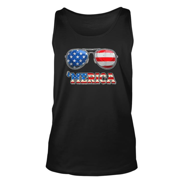 Merica Sunglasses 4Th Of July Funny Patriotic American Flag Unisex Tank Top