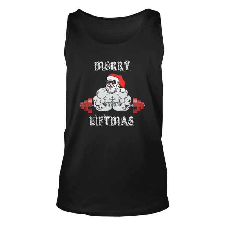 Merry Liftmas Santa Claus Weightlifting Fitness Gym Unisex Tank Top