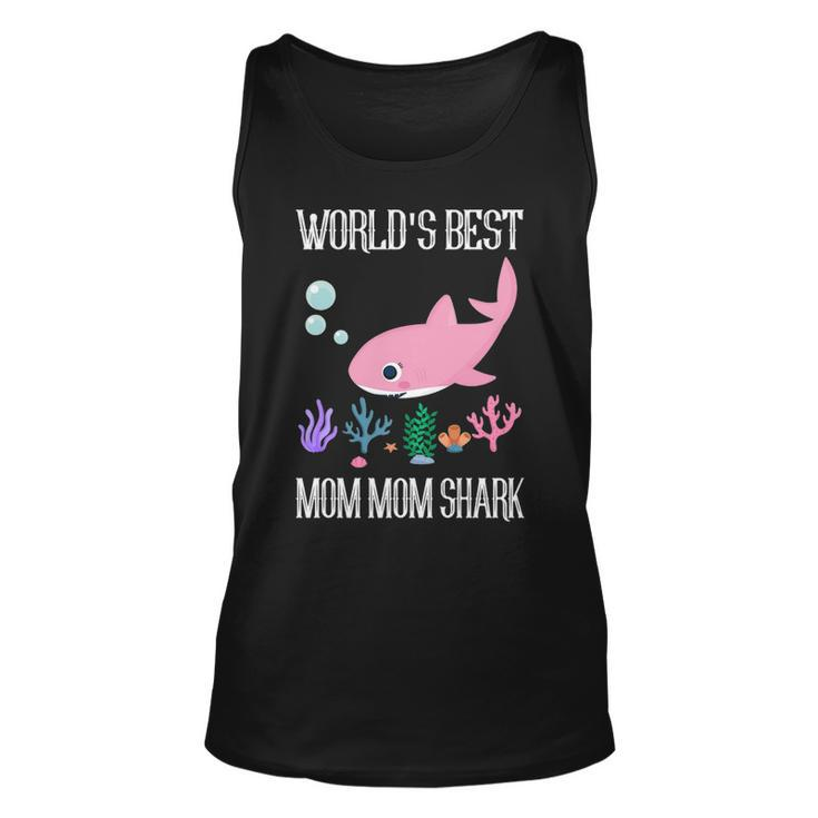 Mom Mom Grandma Gift   Worlds Best Mom Mom Shark Unisex Tank Top