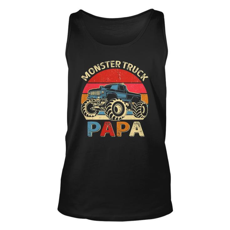 Monster Truck Papa Matching Family Birthday Party Unisex Tank Top