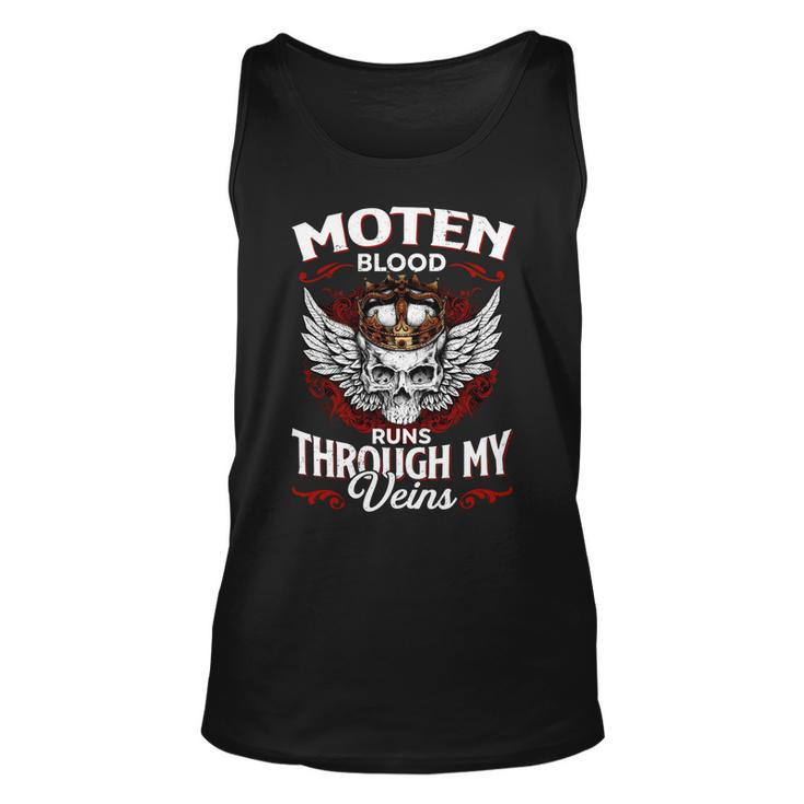 Moten Blood Runs Through My Veins Name Unisex Tank Top