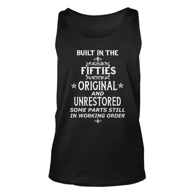 Motorcycle Vintage Built In Fifties Biker Custom Birthday  Unisex Tank Top