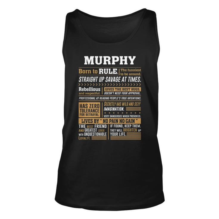 Murphy Name Gift   Murphy Born To Rule Unisex Tank Top