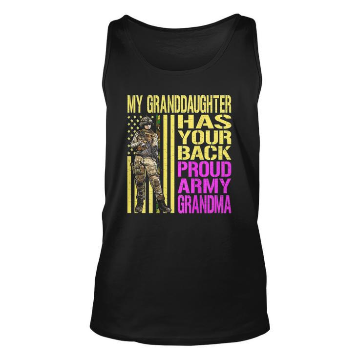 My Granddaughter Has Your Back Proud Army Grandma Military Unisex Tank Top