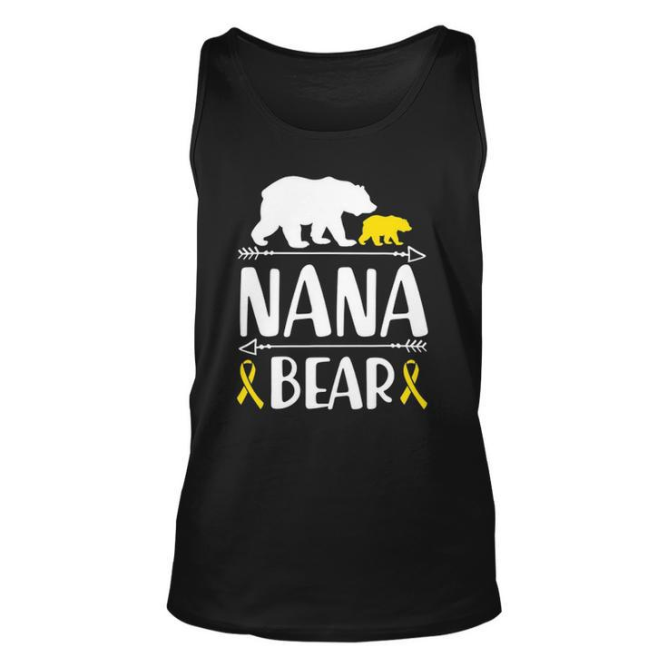 Nana Bear Childhood Cancer Awareness Grandma Of A Warrior Unisex Tank Top