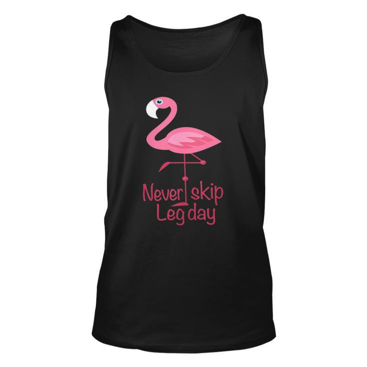 Never Skip Leg Day Gym Fitness Workout Flamingo Unisex Tank Top