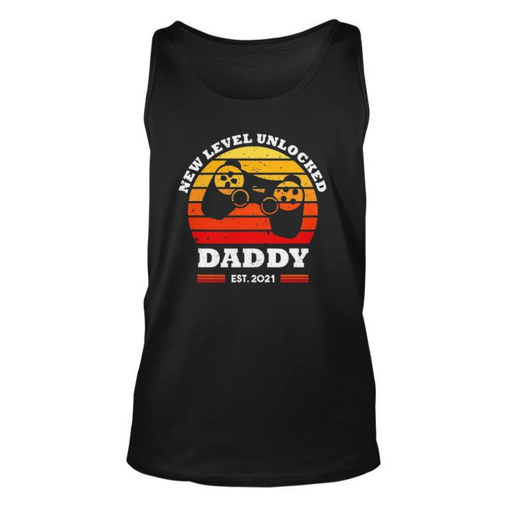 New Level Unlocked Daddy 2021 Up Gonna Be Dad Father Gamer Unisex Tank Top