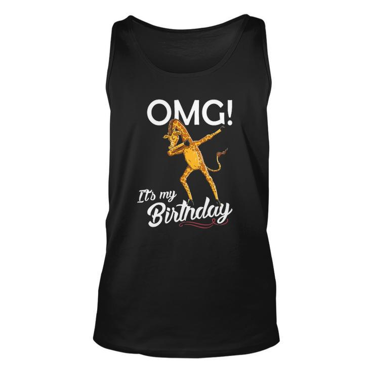 Omg Its My Birthday Dabbing Giraffe Dab Dance Unisex Tank Top