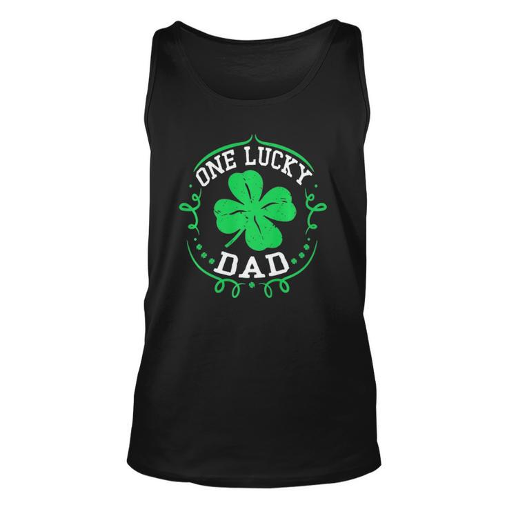 One Lucky Dad  Funny St Patricks Day Gift For Daddy Men  Unisex Tank Top