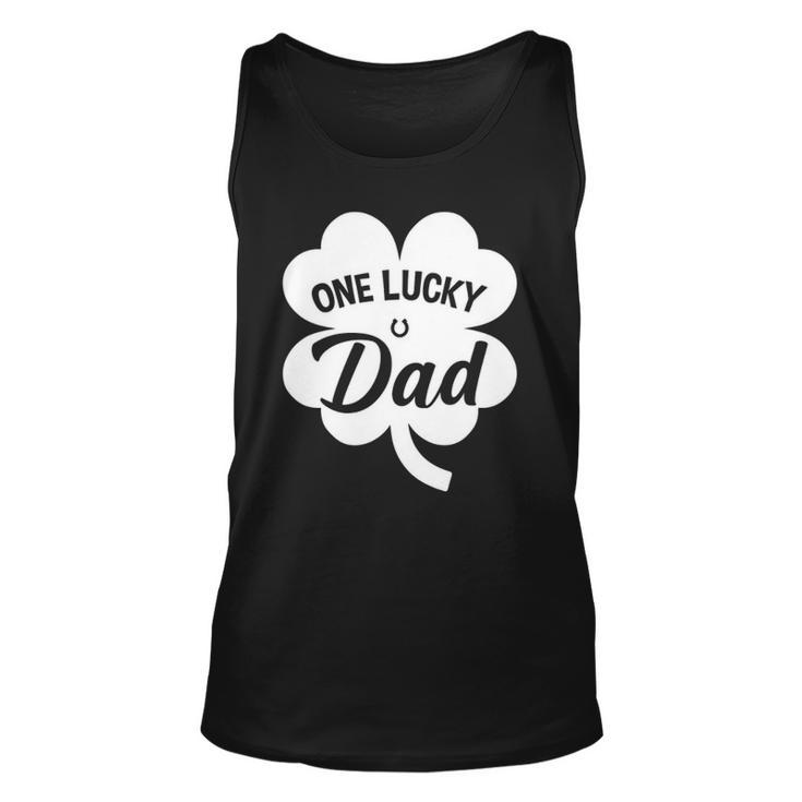 Mens One Lucky Dad Shamrock Four Leaf Clover St Patricks Day Tank Top