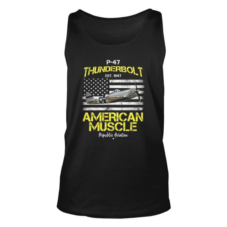 P-47 Thunderbolt Wwii Airplane American Muscle Gift Unisex Tank Top
