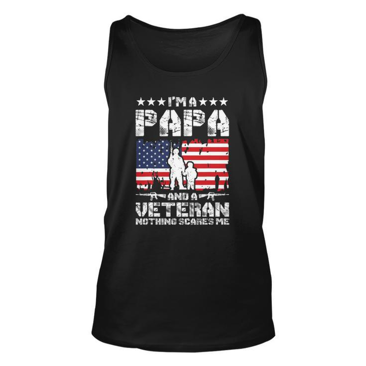 Mens Im A Papa And A Veteran Nothing Scares Me Proud Us Army Tank Top