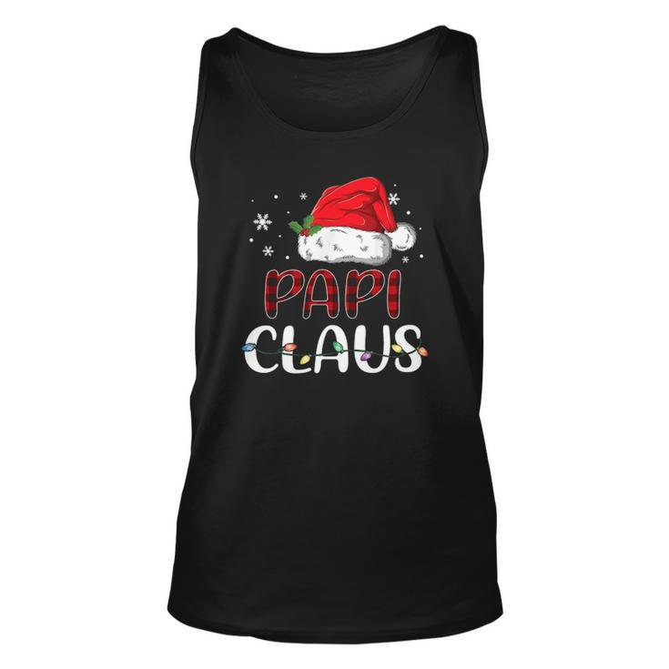 Papi Claus Christmas Santa Hat Buffalo Matching Family Unisex Tank Top