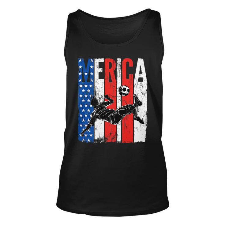 Patriotic American Flag Soccer Ball 4Th Of July Soccer   Unisex Tank Top