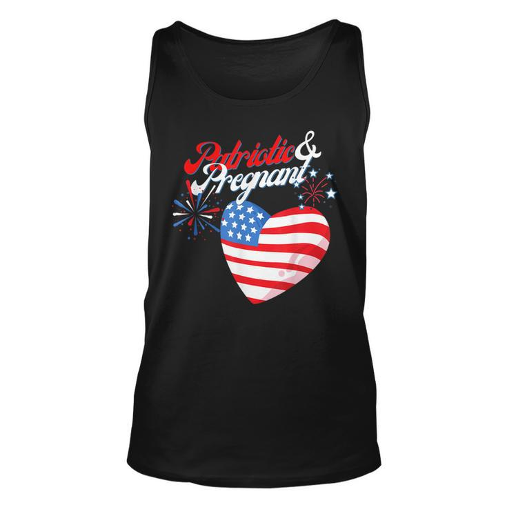 Patriotic And Pregnant 4Th Of July Pregnancy Announcement  Unisex Tank Top