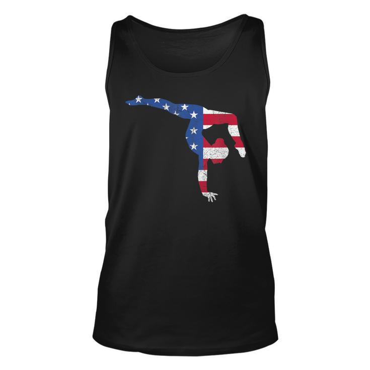 Patriotic Sports Gift American Usa Flag Girls Gymnastics  V2 Unisex Tank Top