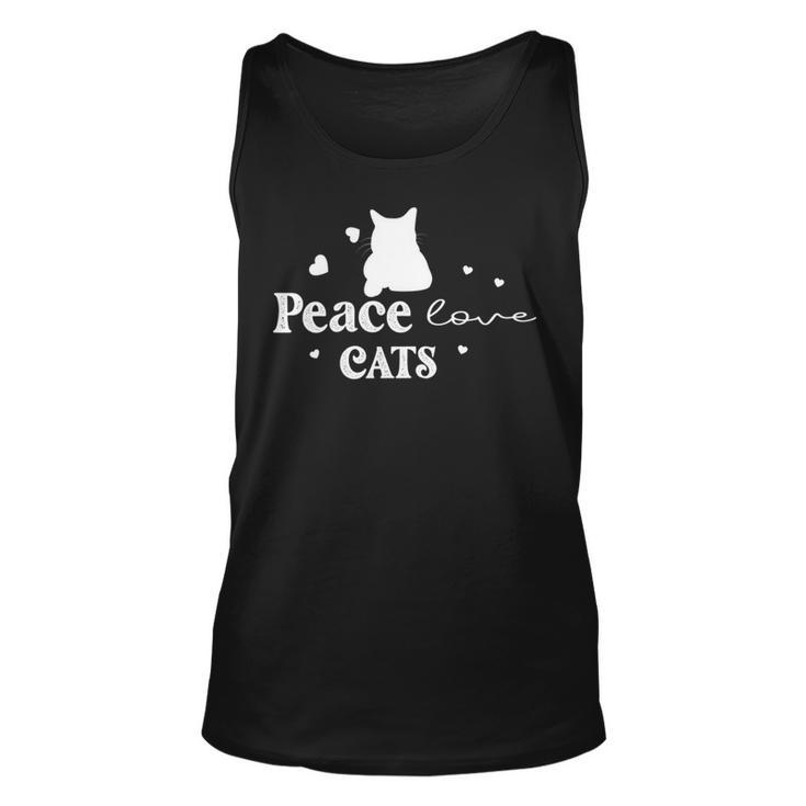 Peace Love Cats  Animal Lover  Cat Lover  Unisex Tank Top