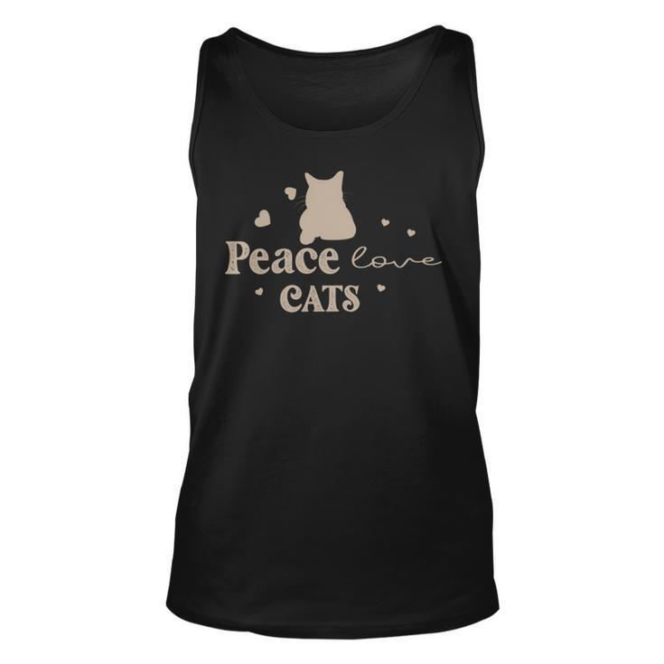 Peace Love Cats  Animal Lover  Gift For Cat Lover Unisex Tank Top