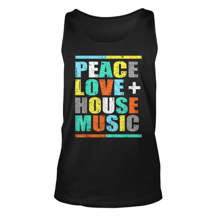Peace Love House Music Unisex Tank Top