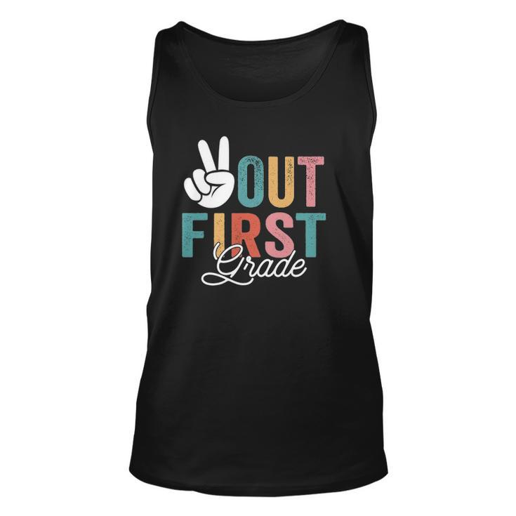 Peace Out First Grade Last Day Of School 2022 Graduation Unisex Tank Top