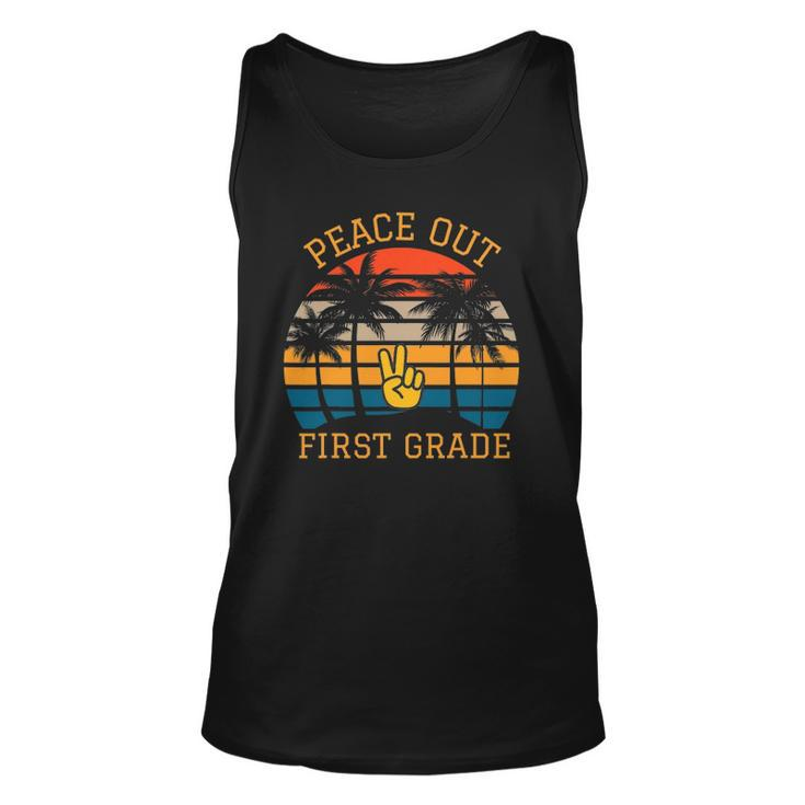 Peace Out First Grade Last Day Of School Graduation Student Unisex Tank Top