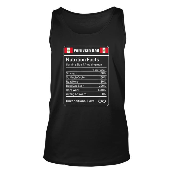 Peruvian Dad Nutrition Facts Fathers Day Gift Unisex Tank Top