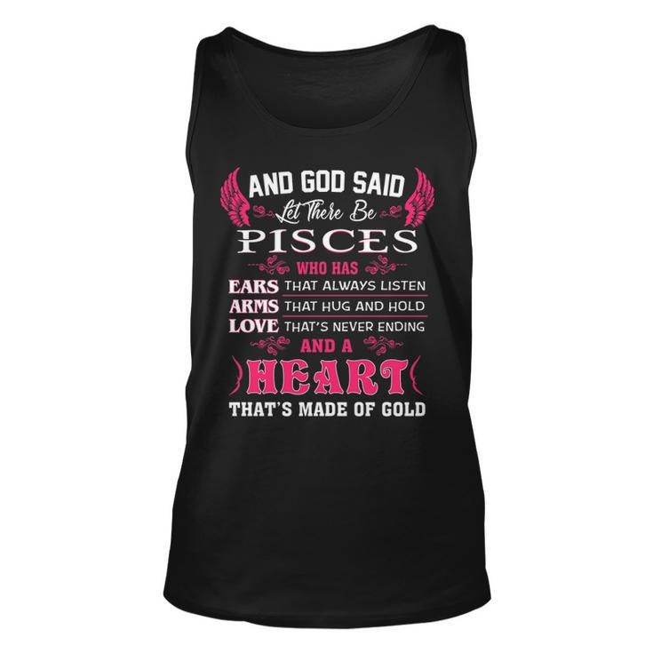 Pisces Girl   And God Said Let There Be Pisces Girl Unisex Tank Top