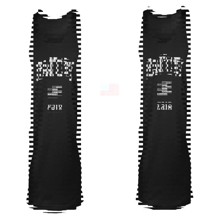 Plant City Florida Fl Vintage American Flag Sports Design Unisex Tank Top