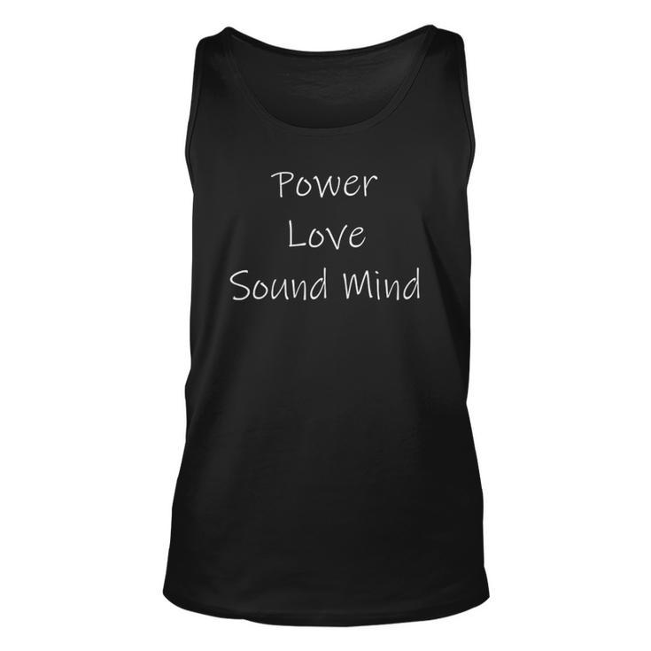Power Love Sound Mind R Parduex Quote Unisex Tank Top