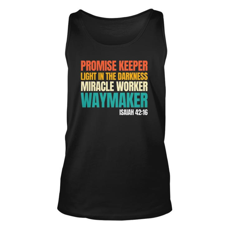 Promise Keeper Miracle Worker Waymaker Christian Faith Unisex Tank Top