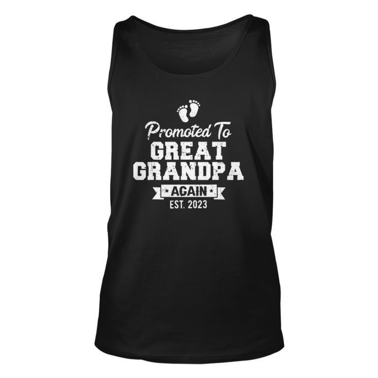 Mens Promoted To Great Grandpa Again 2023 Great Grandfather To Be Tank Top