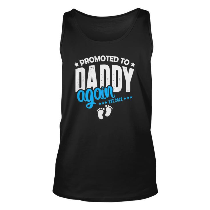 Promoted To Daddy Again 2022 Its A Boy Baby Announcement Unisex Tank Top
