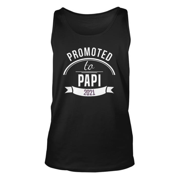 Promoted To Papi Est 2021 Gift First Time Dad Fathers Day Unisex Tank Top