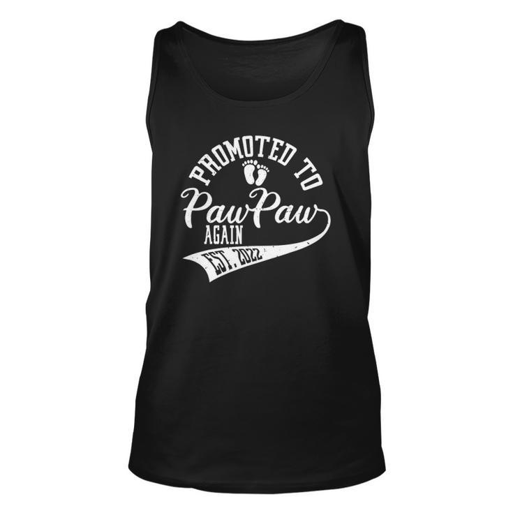 Promoted To Pawpaw Again 2022 Cute New Daddy For Men Unisex Tank Top